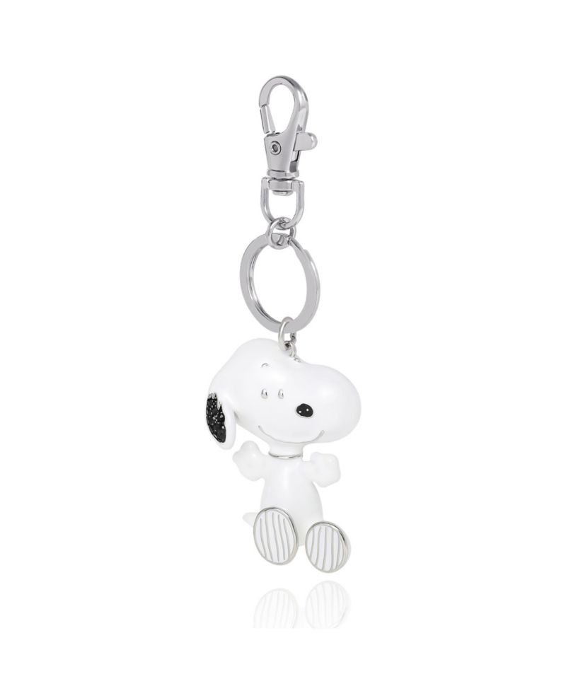 Snoopy Keychain, Silver-Tone Enamel Bag Charm