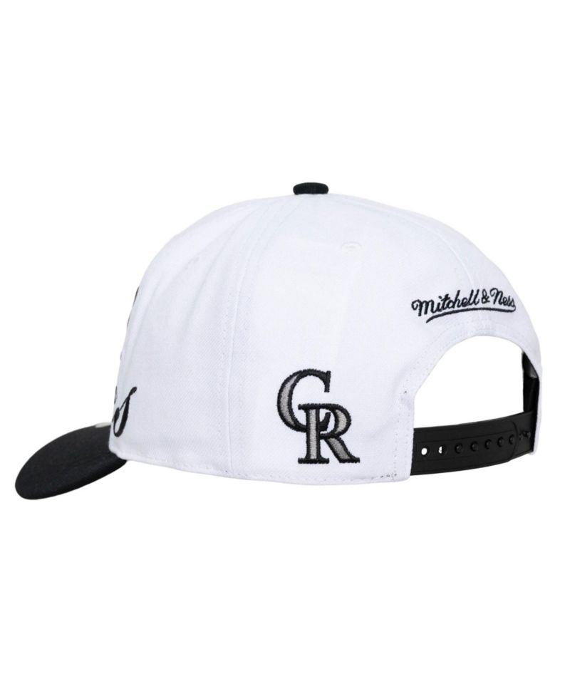 Men's and Women's White/Black Colorado Rockies XL Script Pro Crown Adjustable Hat