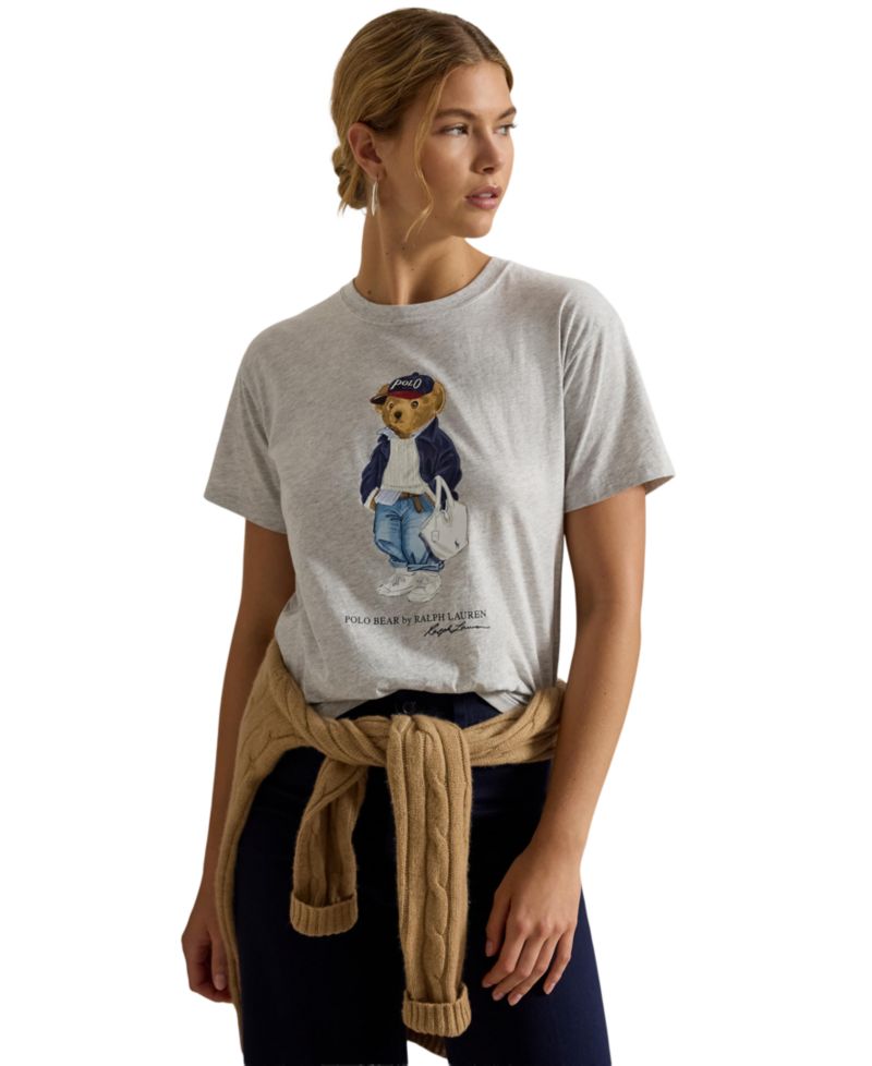 Women's Bear Print Crew Neck T-Shirt