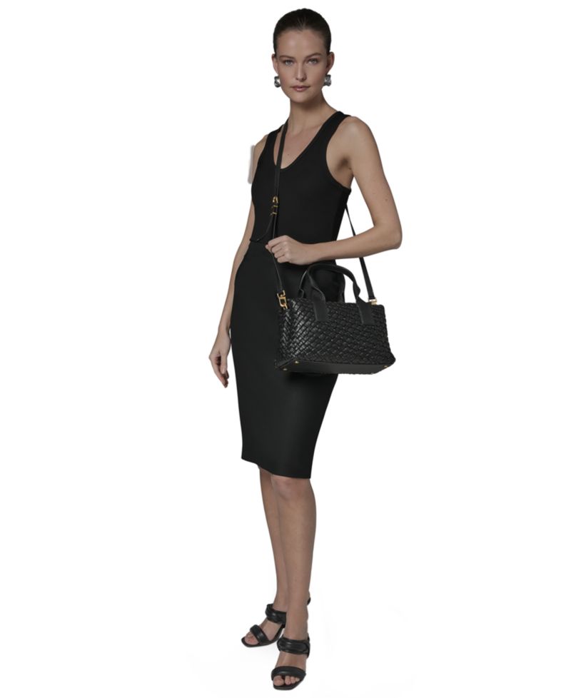 Amagansett Woven Leather Satchel Bag