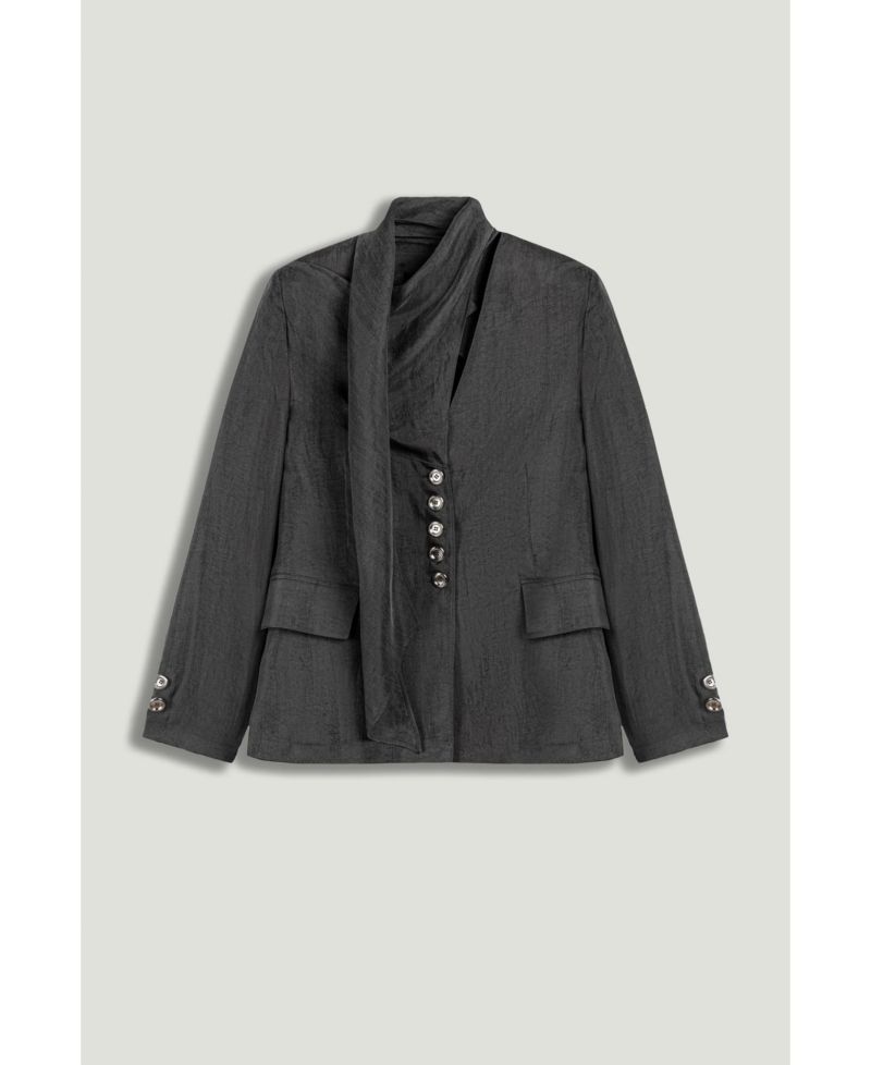 Women's Asymmetrical Draped Tailored Jacket