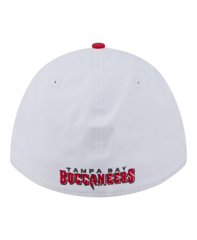 Men's White/Red Tampa Bay Buccaneers Patch 39THIRTY A-Frame M-Crown Perforated Flex Hat