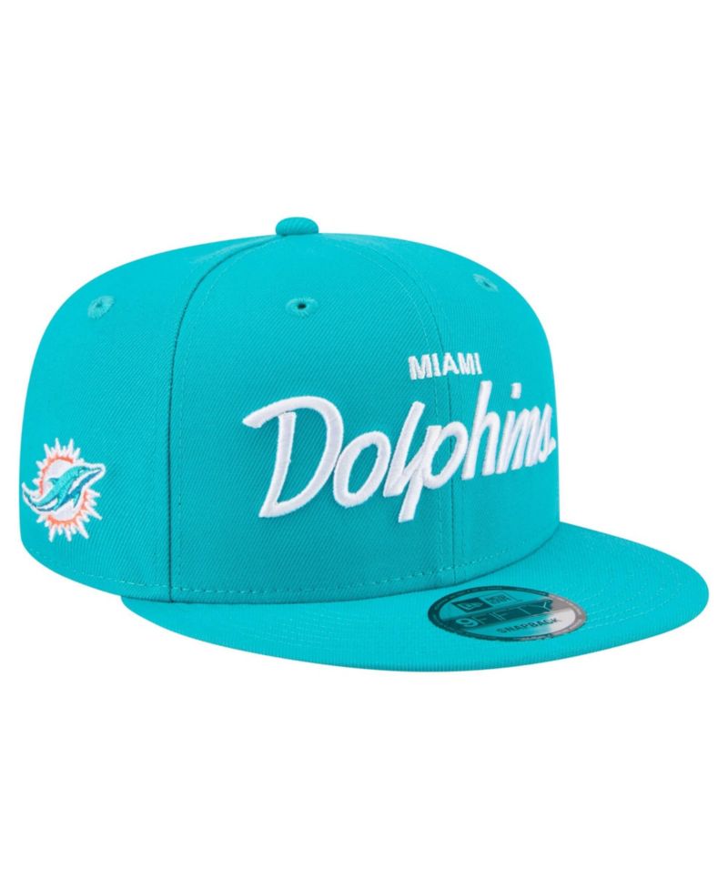 Men's Aqua Miami Dolphins Core Team Script 9FIFTY Snapback Hat
