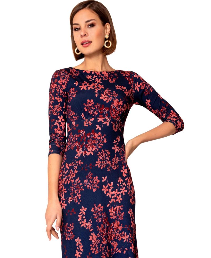 Women's Maxine Floral-Print Asymmetric Bias-Cut Midi Dress