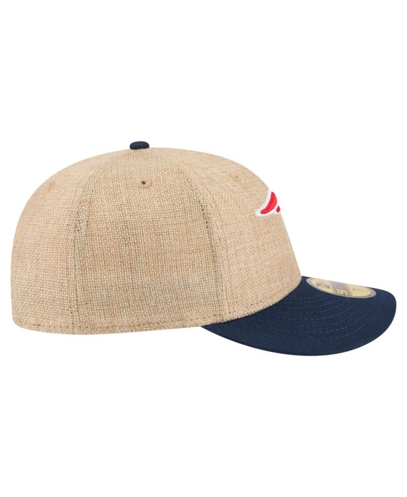 Men's Natural/Navy New England Patriots Pre-Curved Twine 59FIFTY Fitted Hat