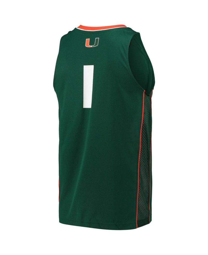 Men's Number 1 Miami Hurricanes Team Swingman Basketball Jersey