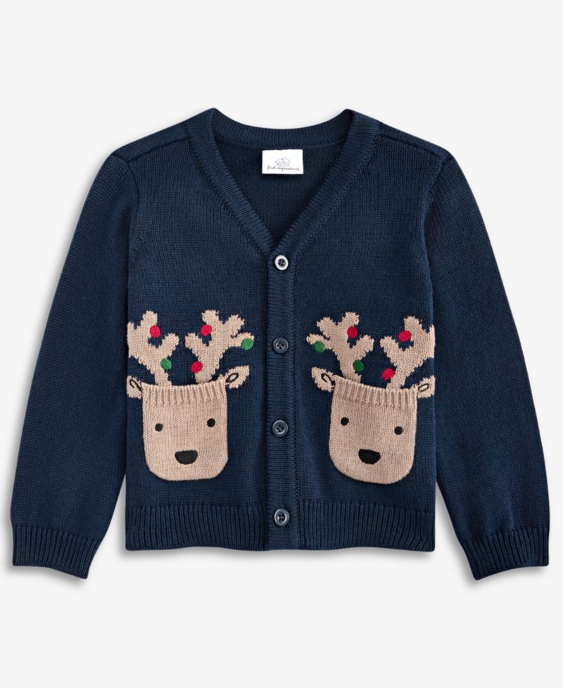 Baby Boys' 3M-24M Mix & Match Reindeer Cotton Cardigan