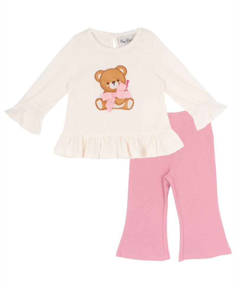 Baby Girls' Graphic Bear Top and Pants, 2-Piece Set