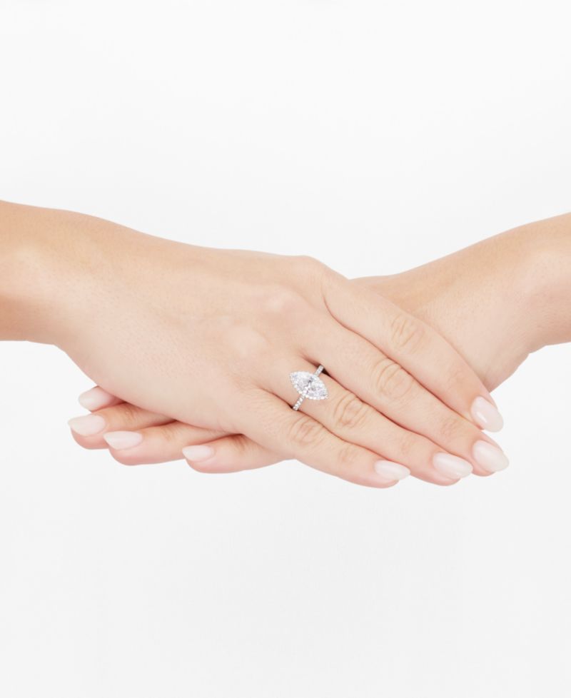 IGI Certified Lab Grown Diamond Marquise Halo Engagement Ring (2-1/2 ct. t.w.) in 14K White Gold