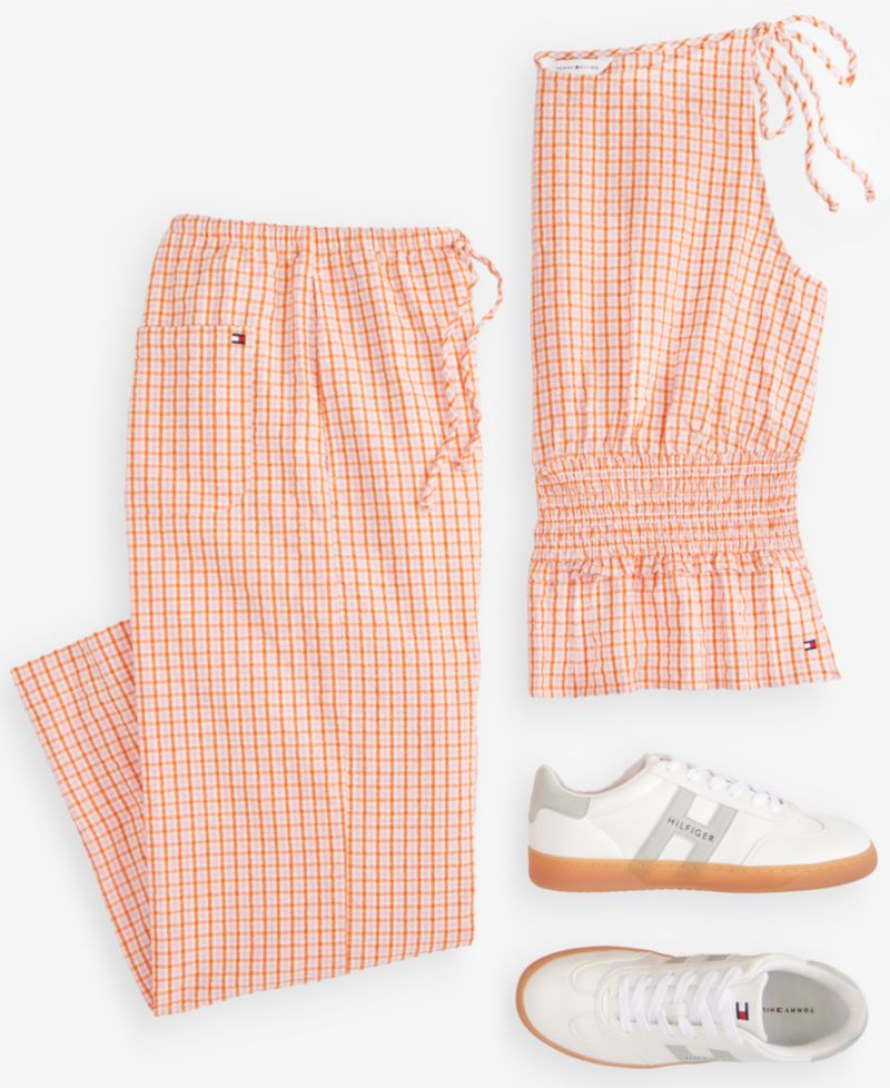 Women's Seersucker Straight Cotton Pants