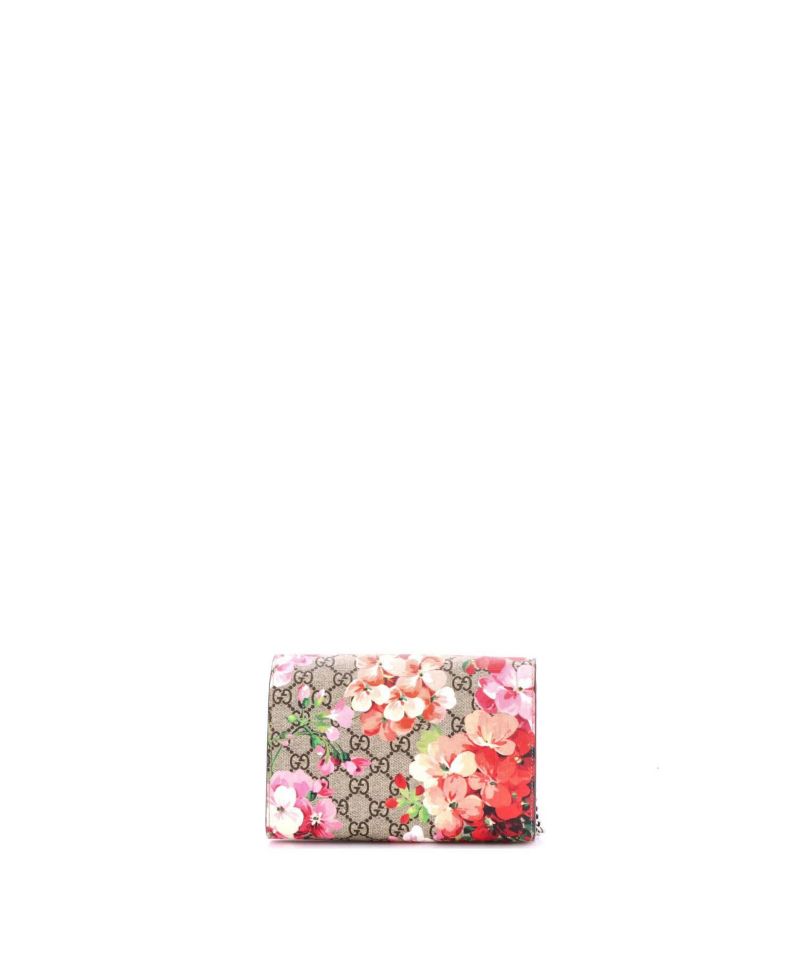 Small Dionysus Chain Wallet Blooms Print GG Coated Canvas