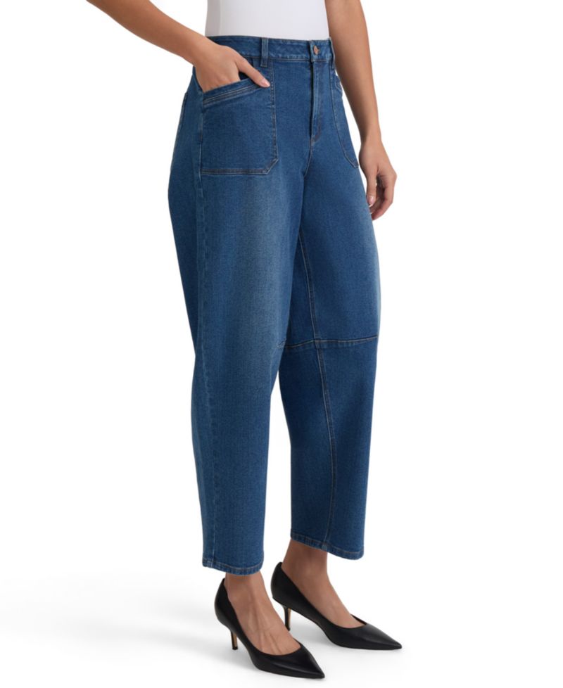 Petite Barrel High-Rise Cropped Barrel-Leg Jeans