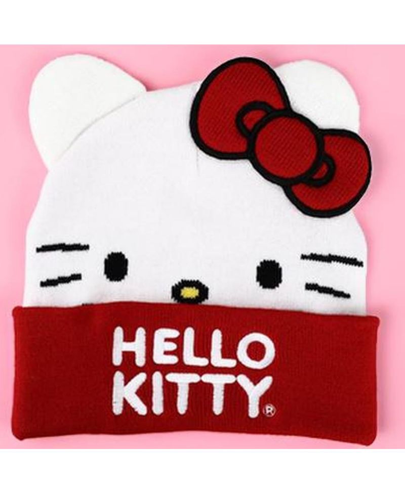 Men's Sanrio Face Bow Embroidered Beanie Hat for Adults
