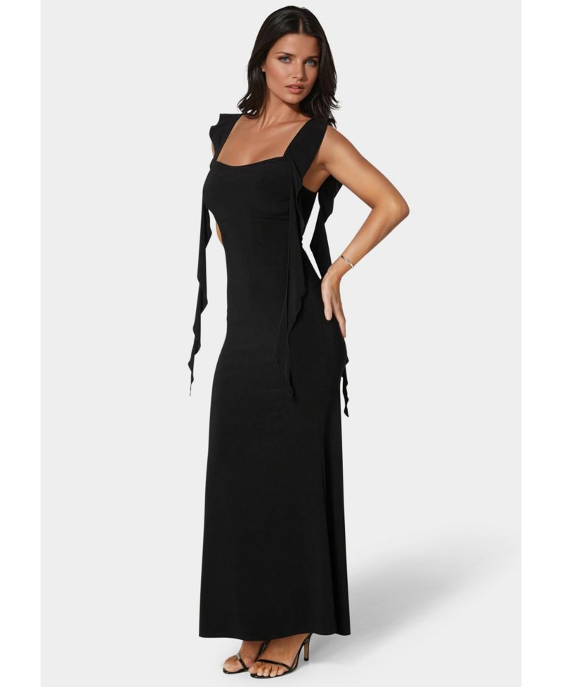 Women's Jersey Cascade Ruffle Dress
