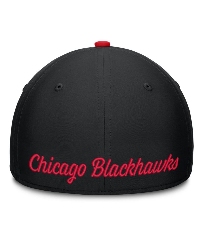 Men's Black/Red Chicago Blackhawks Stretch Hat
