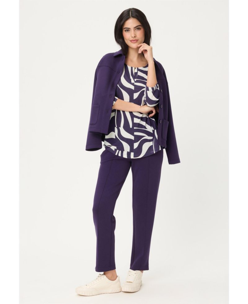 Women's Zebra Splice Print Keyhole T-Shirt