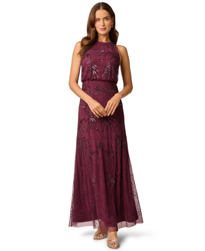 Women's Beaded Bloused-Waist Dress