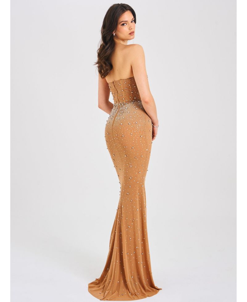 Women's Fatima Crystal Sleeveless Corset Mermaid Maxi Dress