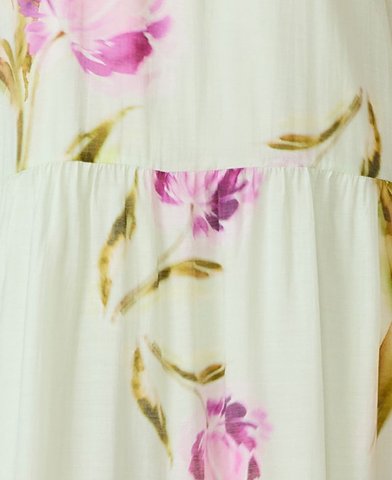 Jamie Floral-Print Halter Tiered Dress