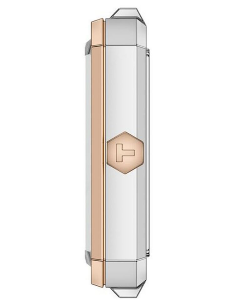 Women's Rectangular Silver Stainless Steel Watch 21.8mm