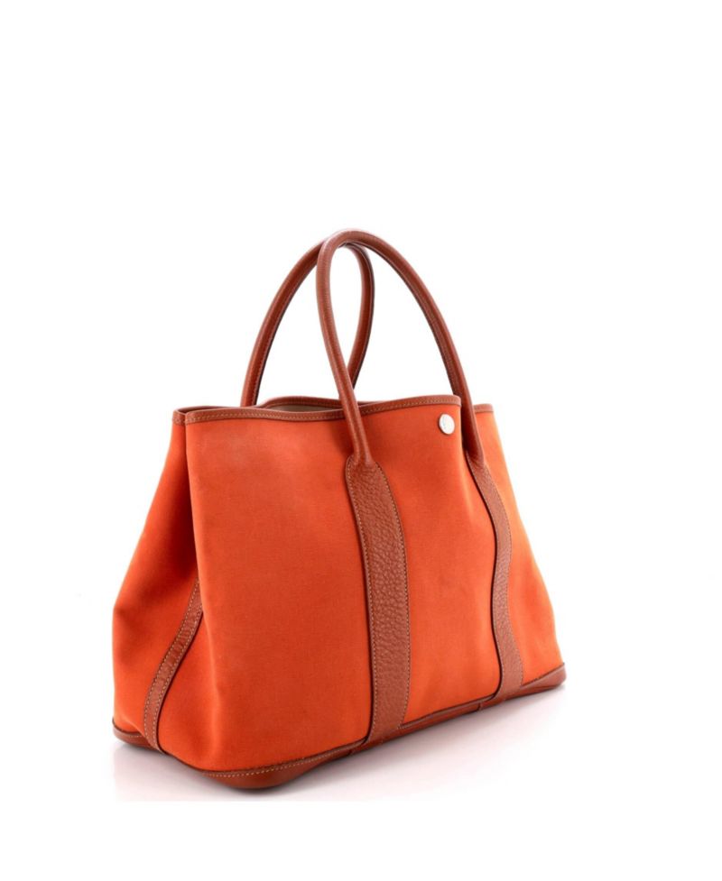 36 Garden Party Tote Toile and Leather