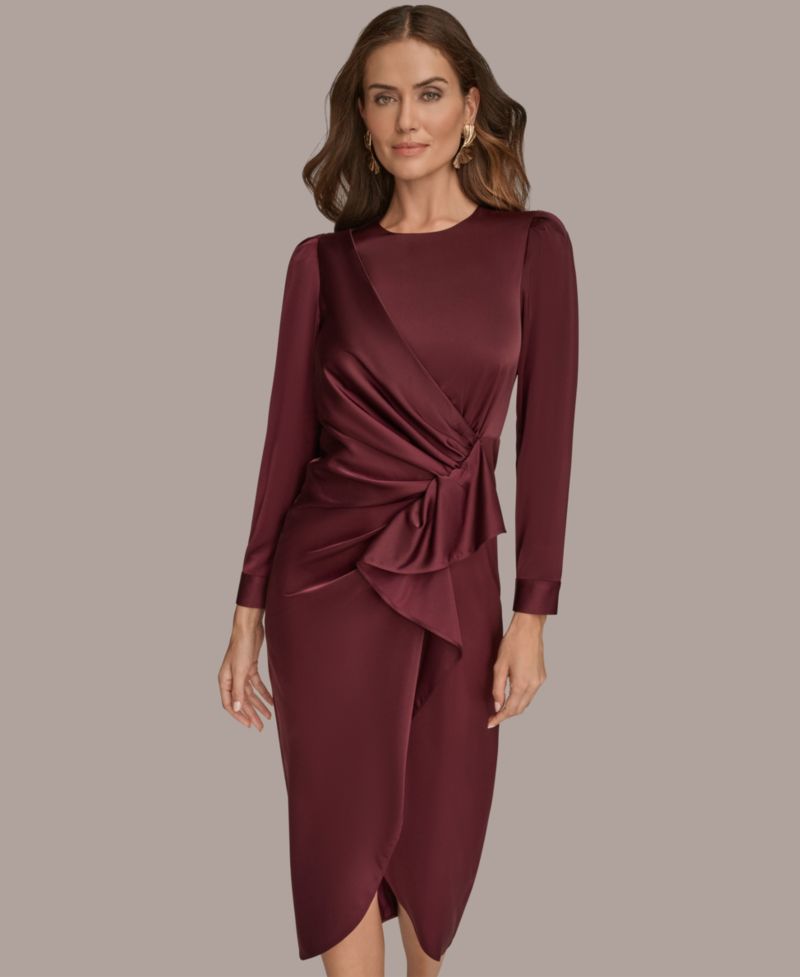Petite Ruched Midi Dress