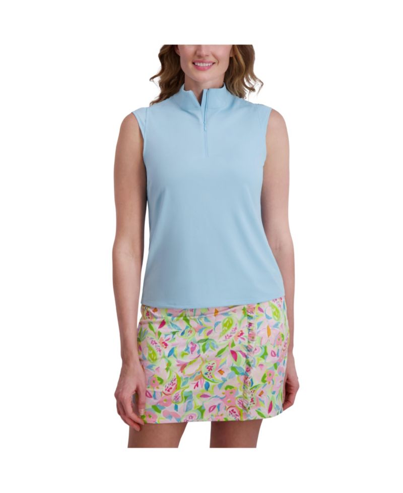 Women's MOCK NECK ZIP FRONT TOP