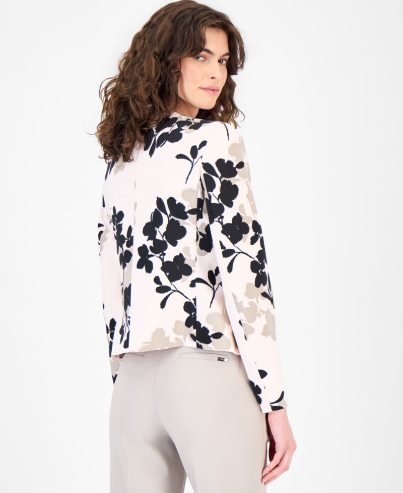 Petite Scoop Neck Button Jacket