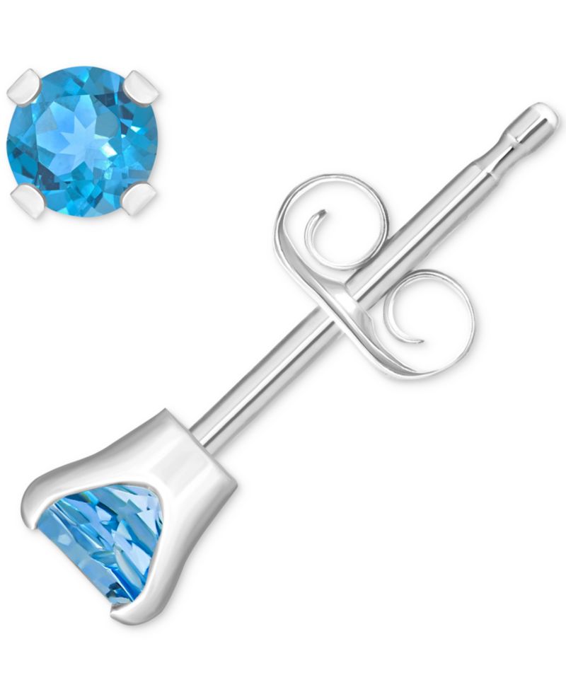 Rhodolite Garnet Stud Earrings (1/4 ct. t.w.) in 14k White or Yellow Gold (Also in Citrine, Sky Blue Topaz, Peridot & Opal)