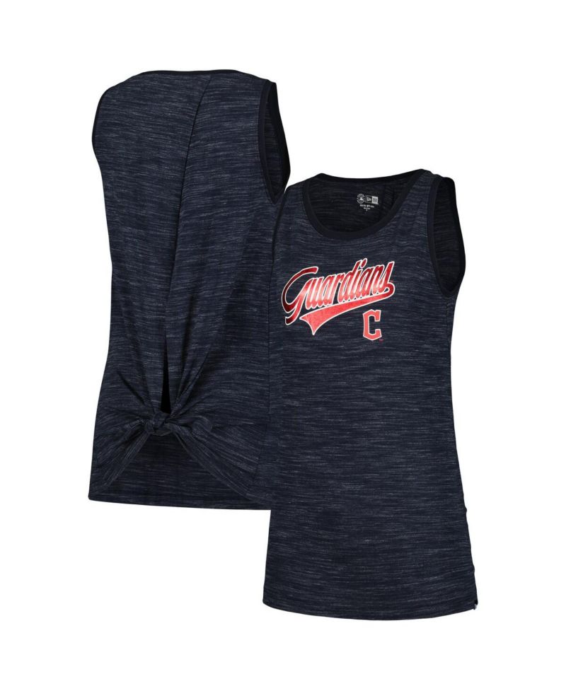 Women's Navy Cleveland Guardians Space-Dye Active Tank Top