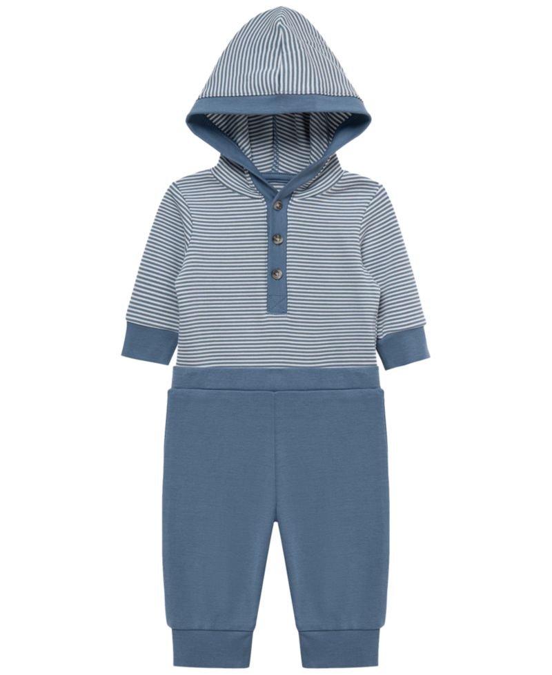 Baby Boys' Bear Long-Sleeve Hooded Bodysuit and Pants, 2-Piece Set