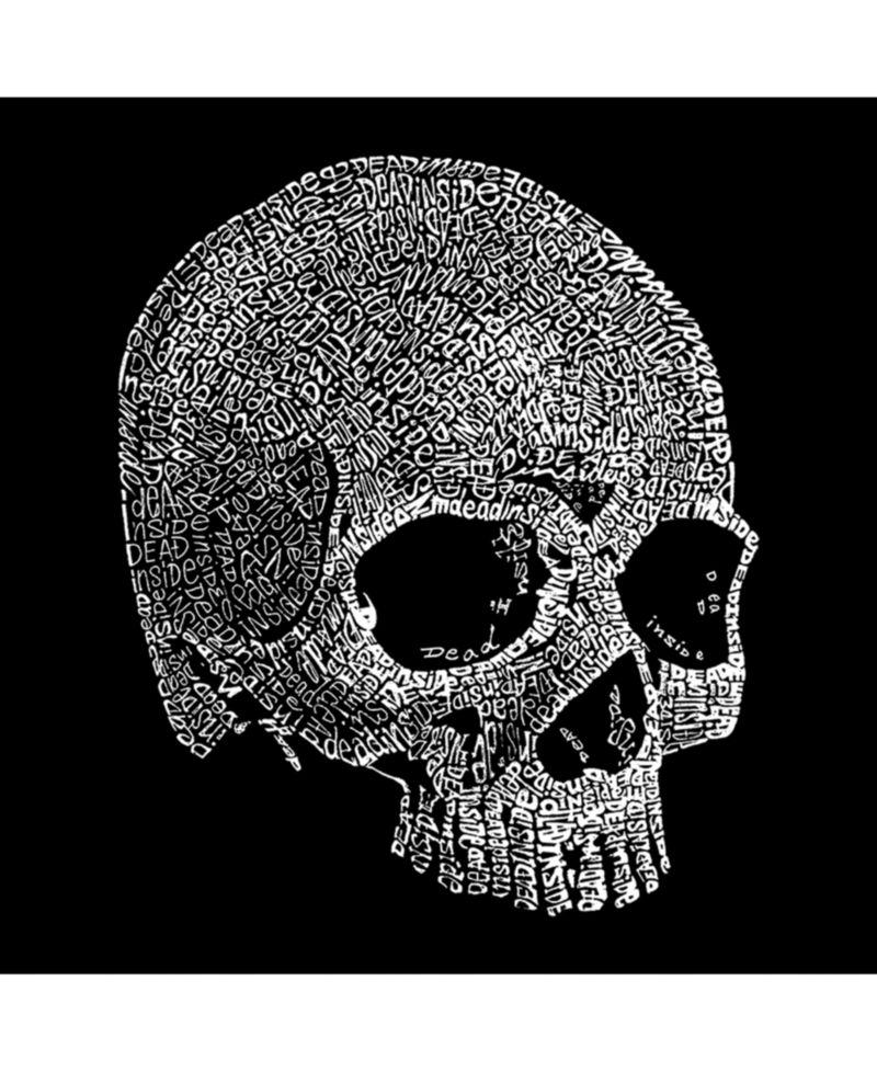 Men's Word Art Dead Inside Skull Crewneck Sweatshirt