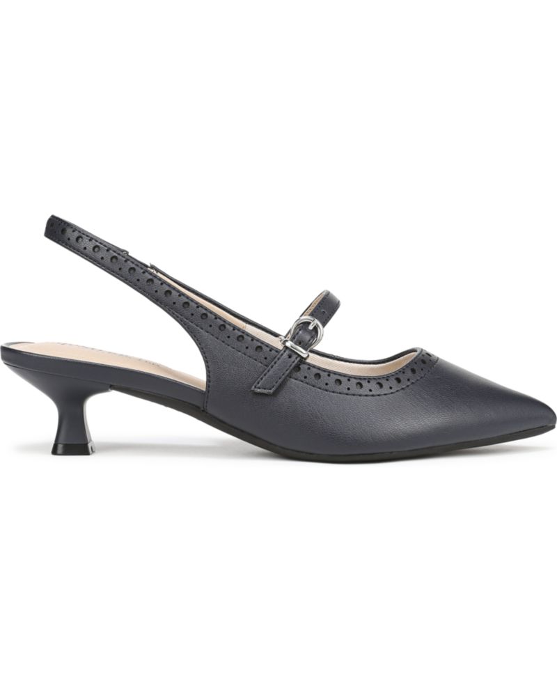 Women's Marilyn Pointed Toe Kitten Heel Slingback Pumps