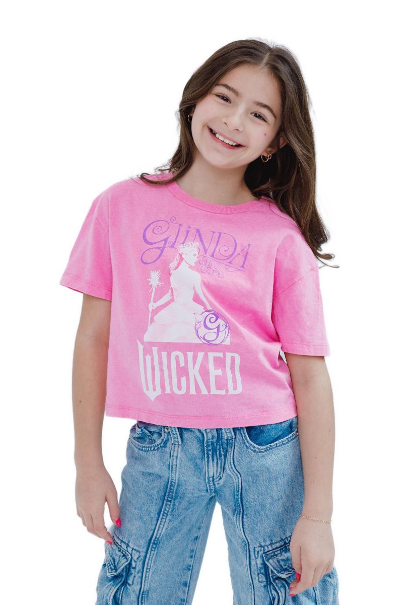 Little Girls Cropped Drop Shoulder T-Shirt