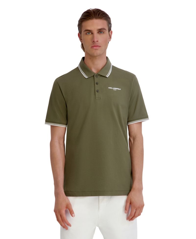 Men's Logo Short-Sleeve Spread Collar Polo Shirt