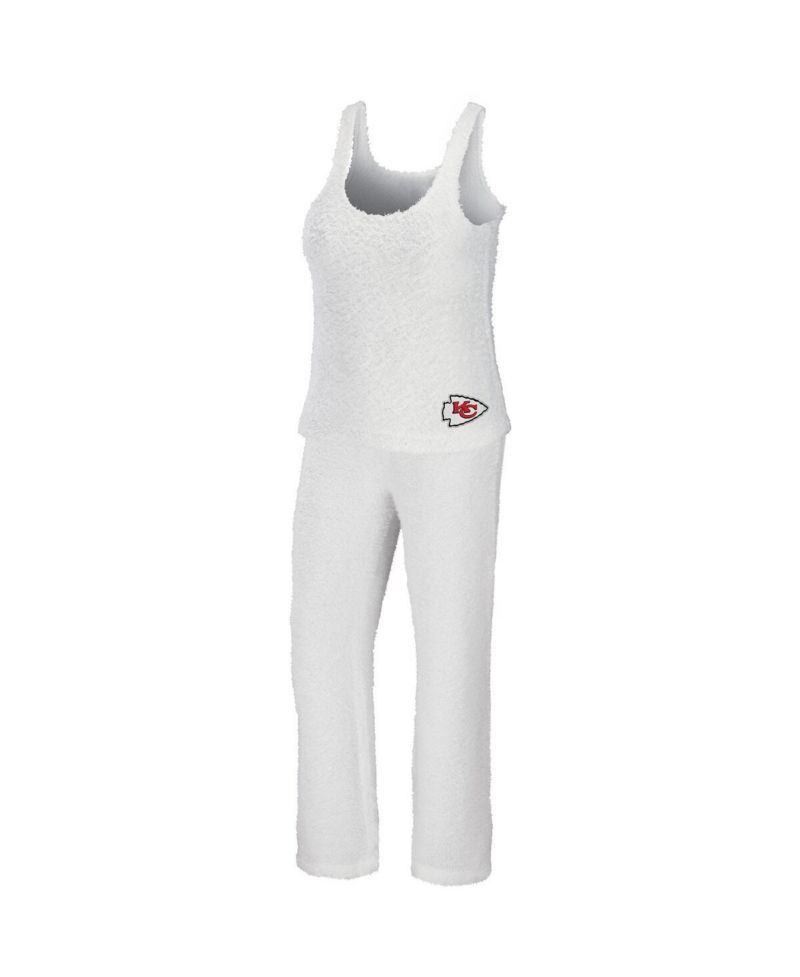 Women's Cream Kansas City Chiefs Plus Size Cozy Scoop Neck Tank Top and Pants Set