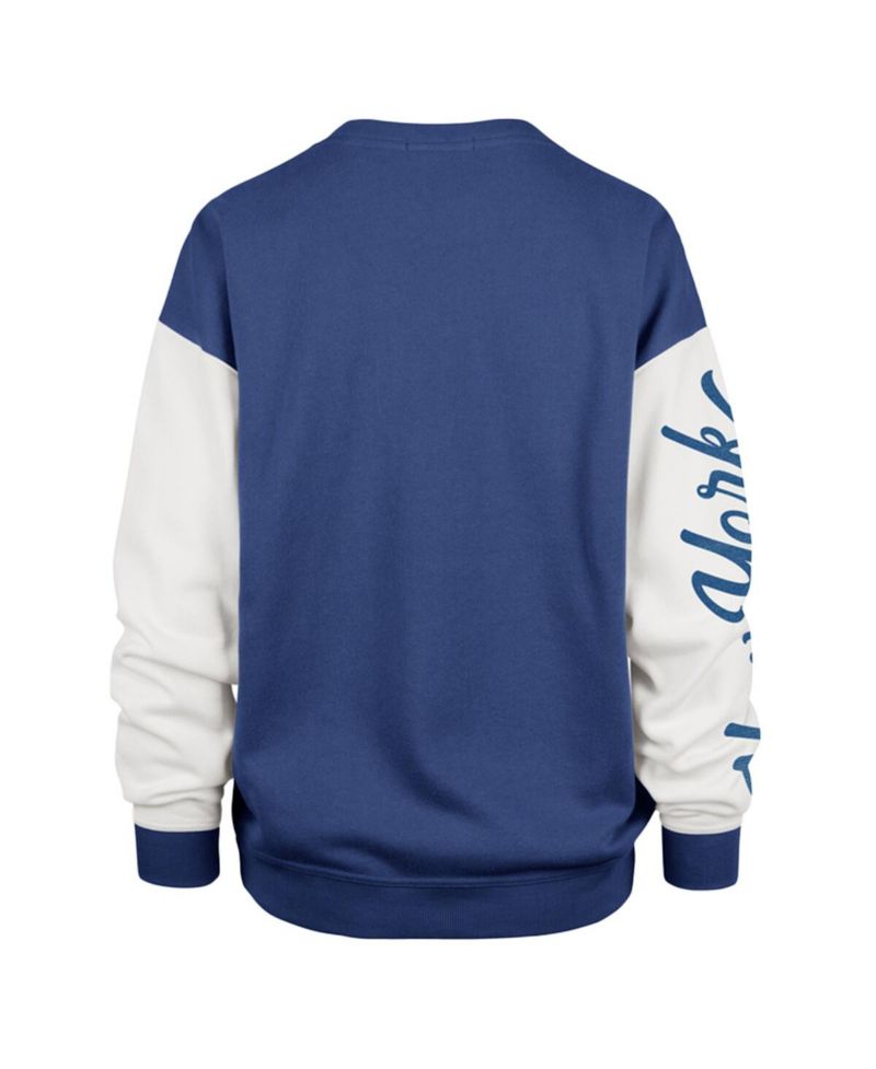 Women's Blue New York Knicks Plus Size Oversized Rise Andie Pullover Sweatshirt