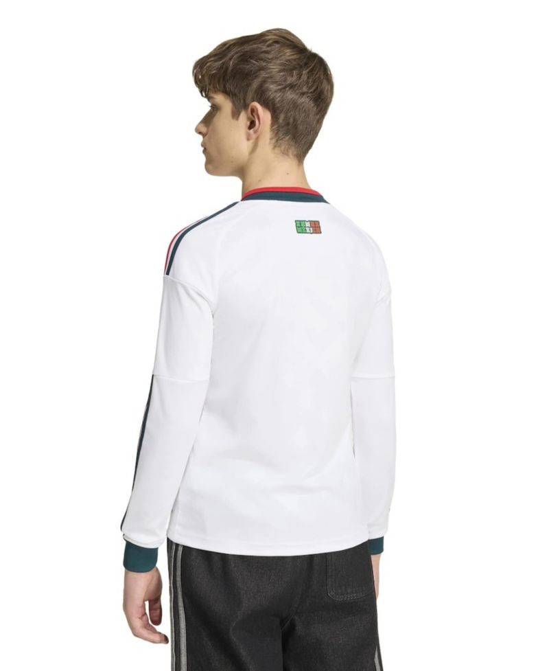Big Boys and Girls White Mexico National Team 2026 Away Replica Long Sleeve Jersey