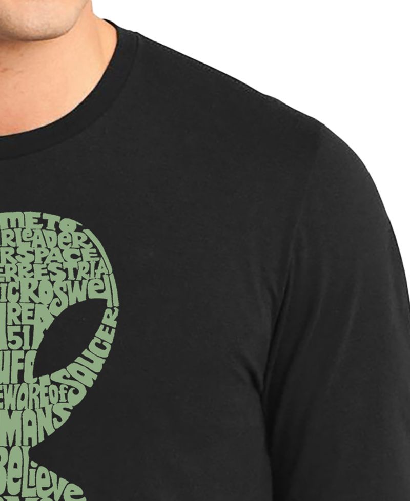 Men's Peace Alien Word Art Long-Sleeve T-Shirt