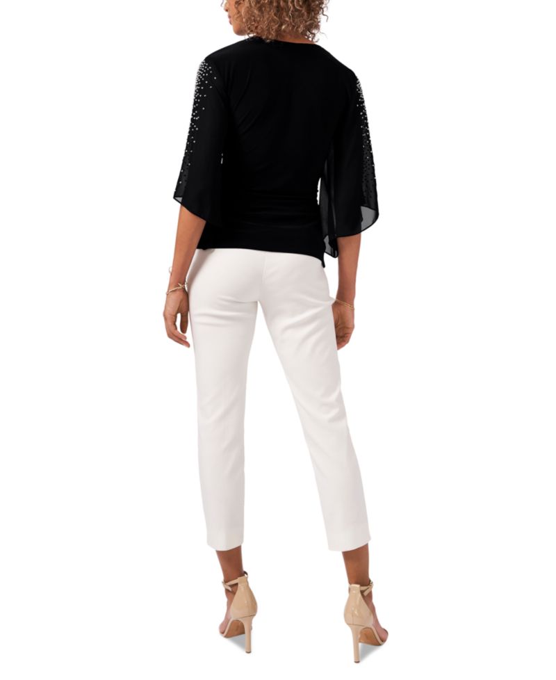Embellished Chiffon Sleeve Top