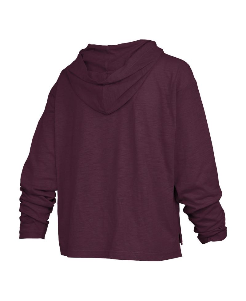 Women's Maroon Arizona State Sun Devils Nelson Arch Over Logo Long Sleeve Hooded Slub T-Shirt