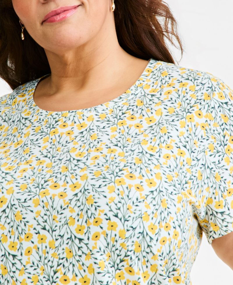 Petite Printed Short-Sleeve Crewneck Tee