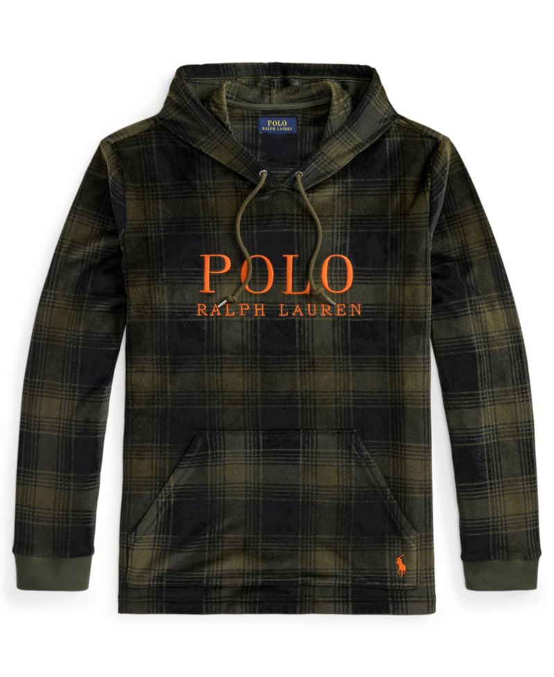 Men's Velour Long-Sleeve Hooded Pajama Hoodie