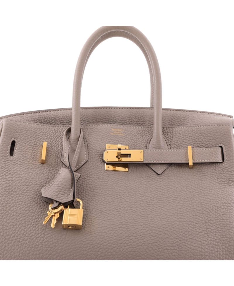 Pre-Owned Hermes Birkin 30 Handbag Grey Togo with Gold Hardware