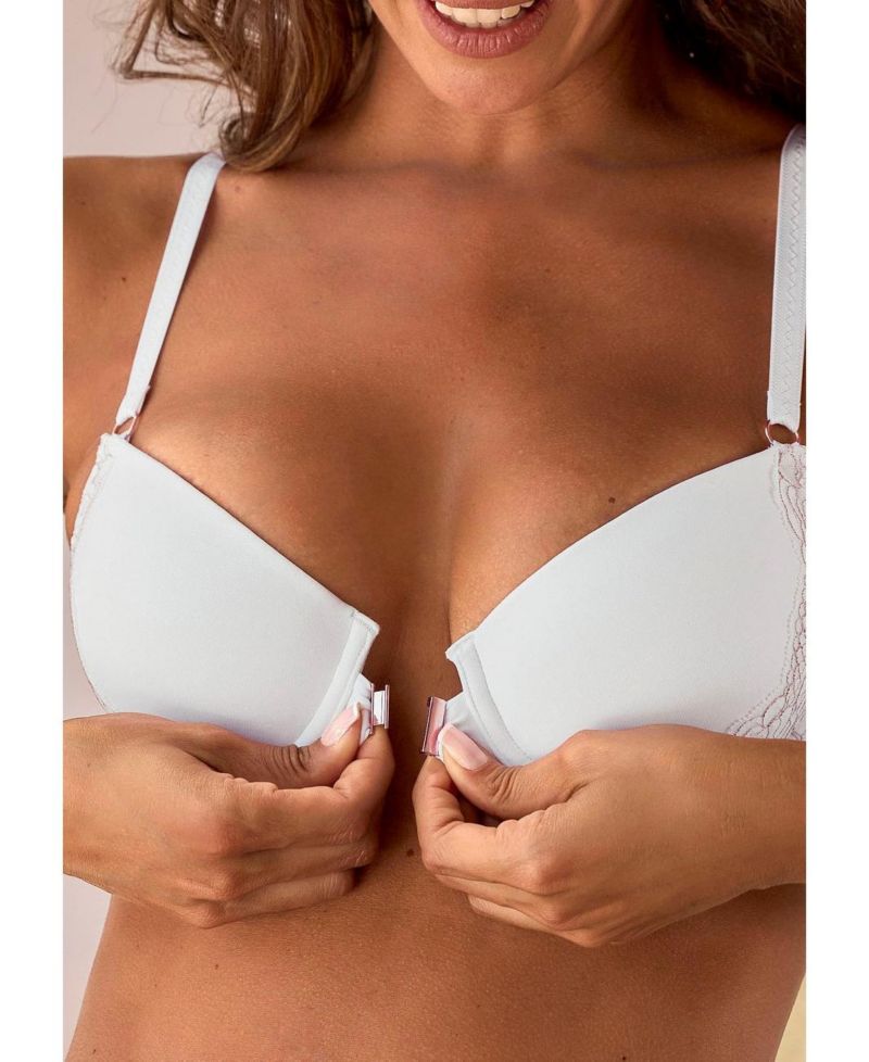 Women's Floral Print Front Closure Multiway Push-Up Lightly Push-Up Bra