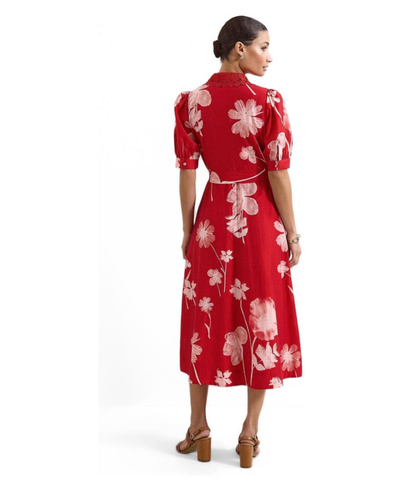 Women's Delphine Belted Midi Shirt Dress