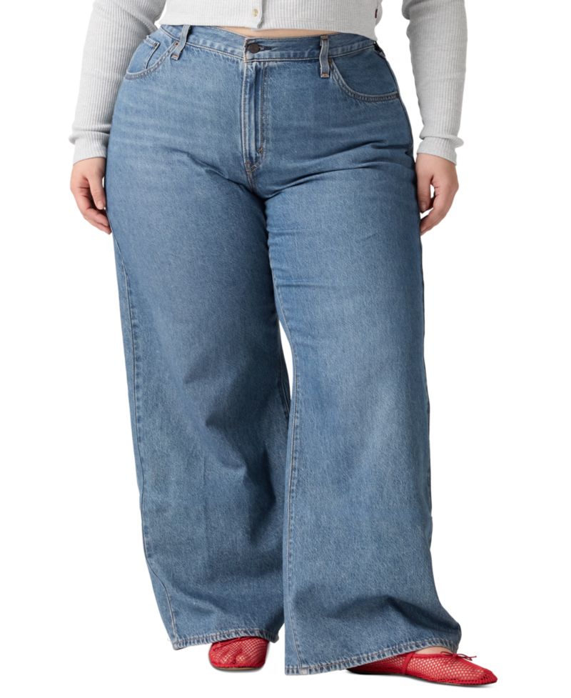 Women's Cinch-Waist Lightweight Baggy Jeans