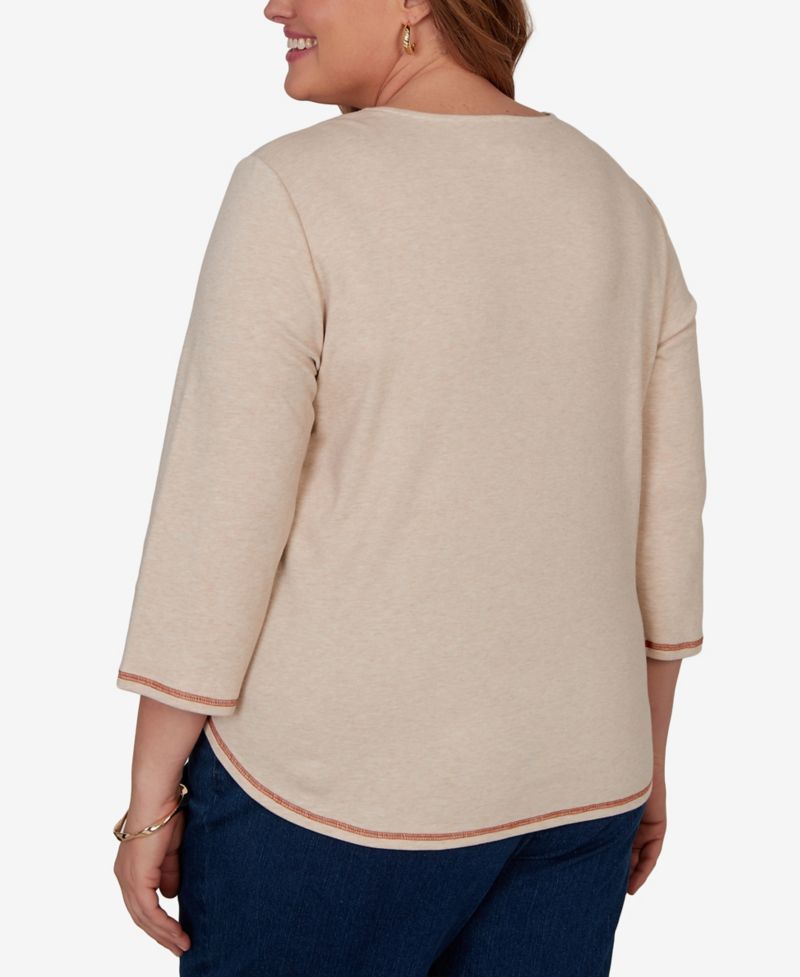Plus Size Scarecrow Family Embroidered Top