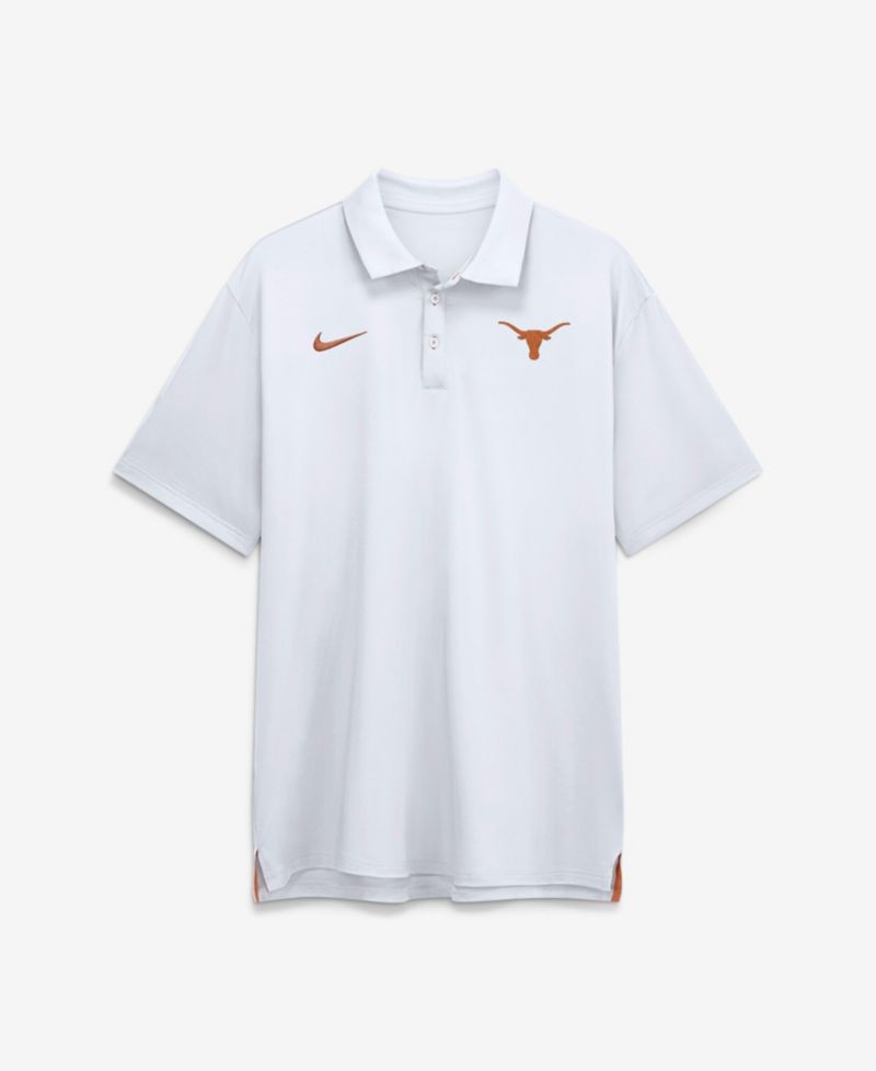 Men's White Texas Longhorns 2026 Sideline Tour Dri-FIT Polo Shirt