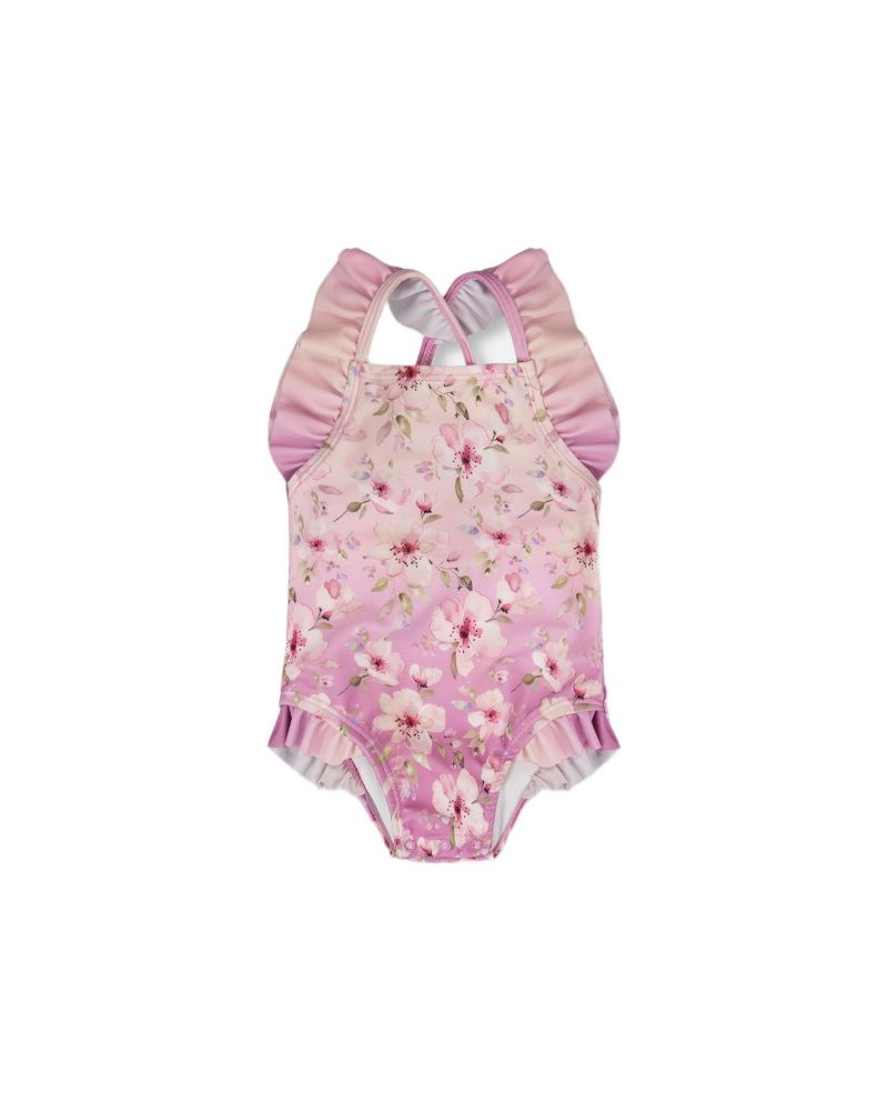 Baby Girls One-Piece Swimsuit Flower Print